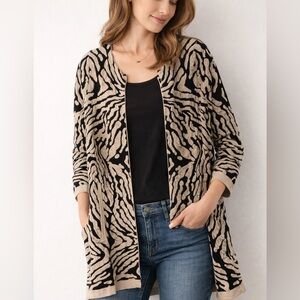 Joseph Ribkoff Animal Print Open Front Cardigan